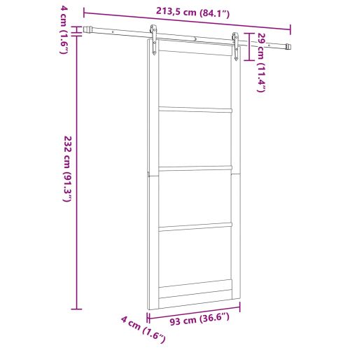 Преплъзваща се врата ORKDAL Естествен 93 x 232 см
