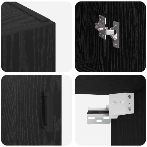 Стенно шкафче 2 pcs Черния дъб 69,5 x 34 x 90 см