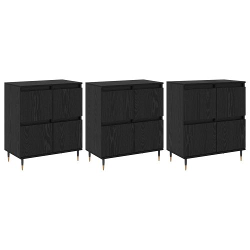Шкаф за съхранение 3 pcs Черния дъб 60 x 35 x 70 cm