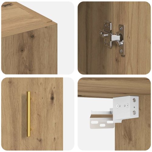 Стенно шкафче 2 pcs Дъб 69,5 x 34 x 90 см Инженерно дърво