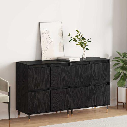 Шкаф за съхранение 2 pcs Черния дъб 60 x 35 x 70 cm