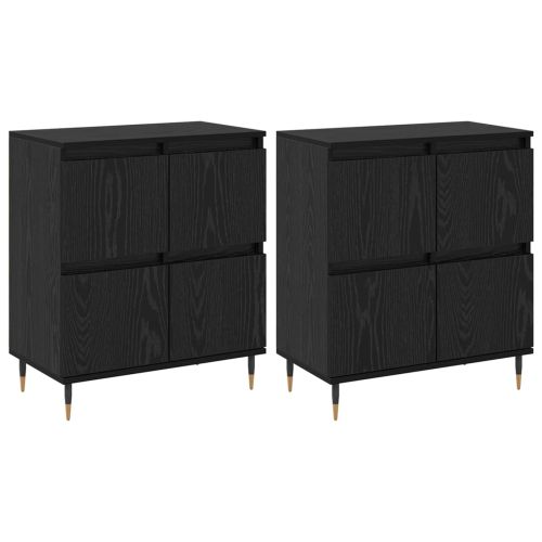 Шкаф за съхранение 2 pcs Черния дъб 60 x 35 x 70 cm