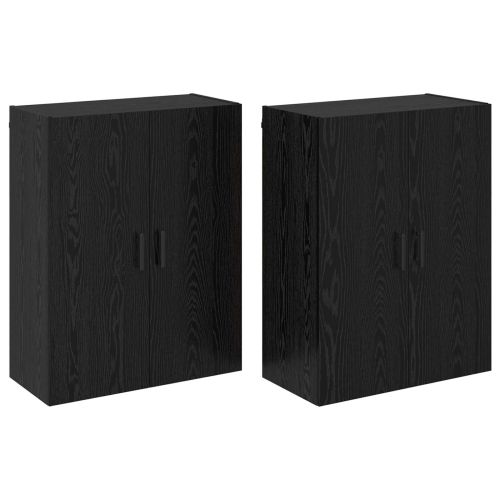Стенно шкафче 2 pcs Черния дъб 69,5 x 34 x 90 см