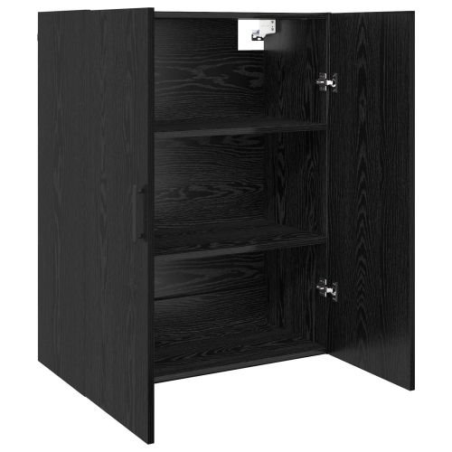 Стенно шкафче 2 pcs Черния дъб 69,5 x 34 x 90 см