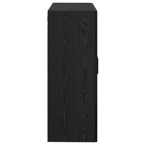 Стенно шкафче 2 pcs Черния дъб 69,5 x 34 x 90 см