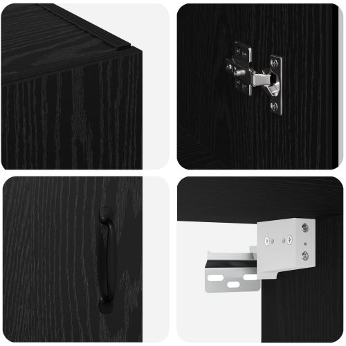 Стенни шкафове 2 pcs Черен дъб 69,5 x 34 x 90 см