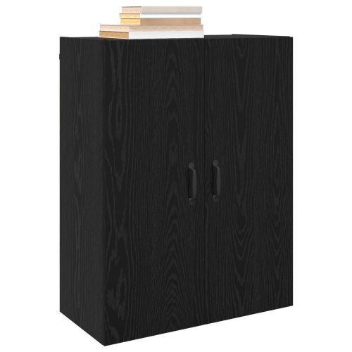 Стенно шкафче 2 pcs Черния дъб 69,5 x 34 x 90 см