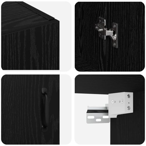 Стенно шкафче 2 pcs Черния дъб 69,5 x 34 x 90 см