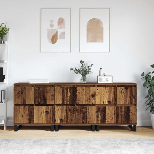 Служебен шкаф 3 pcs Старо дърво 60 x 35 x 70 cm