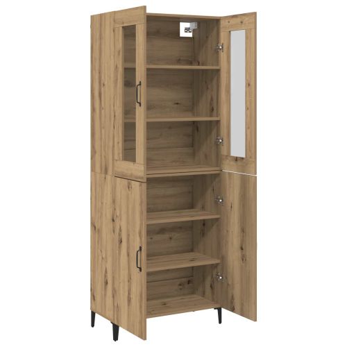 Висок шкаф 2 pcs Дъб Инженерно дърво