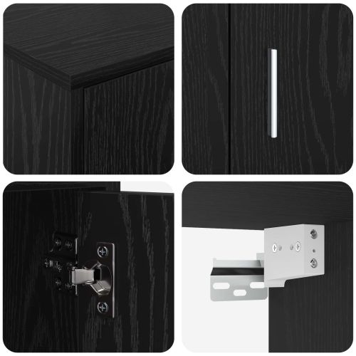 Комплект ТВ шкаф 4 pcs Черния дъб Инженерно дърво