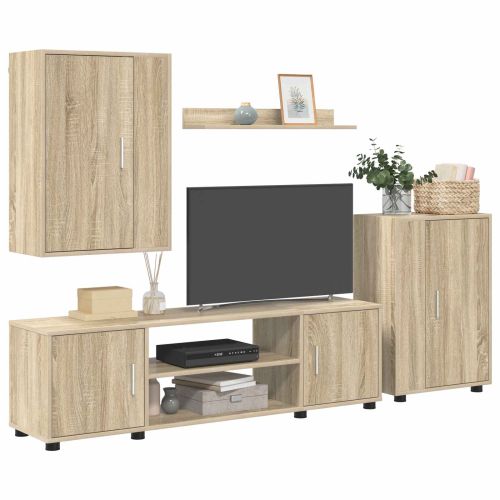 Комплект ТВ шкаф 4 pcs Сонома дъб Инженерно дърво