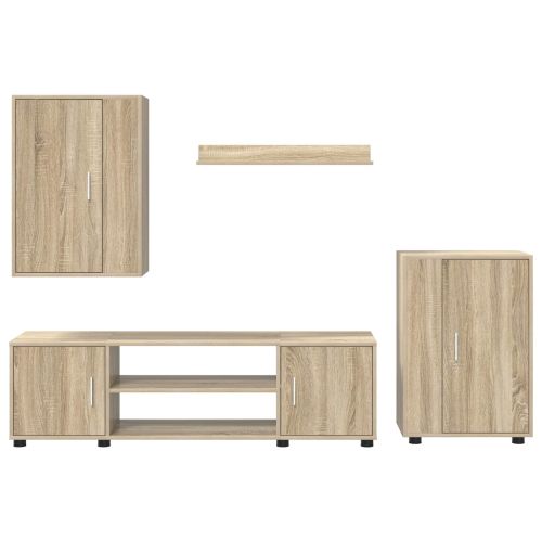 Комплект ТВ шкаф 4 pcs Сонома дъб Инженерно дърво