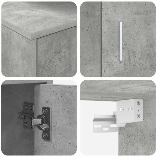 Комплект ТВ шкаф 4 pcs Циментено сиво Инженерно дърво