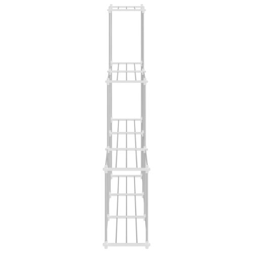 Тубуларен рафт със съхранение Бяло 129 x 27 x 132 см Алуминий