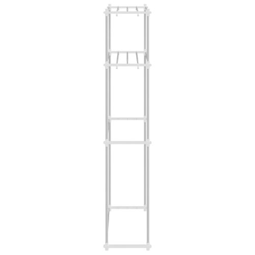 Етажерка за перална машина Бяло 70 x 27 x 136 см Алуминий
