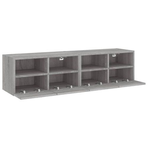 Стенни ТВ шкафове 2 бр сив сонома 60x30x30 см инженерно дърво