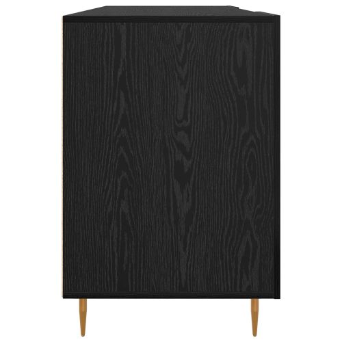 Бюро с рафт с врата Черен дъб 140 x 50 x 75 см Инженерно дърво