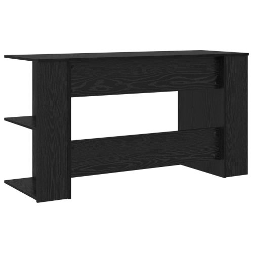 Бюро с рафт Черен дъб 140 x 50 x 75 см Инженерно дърво