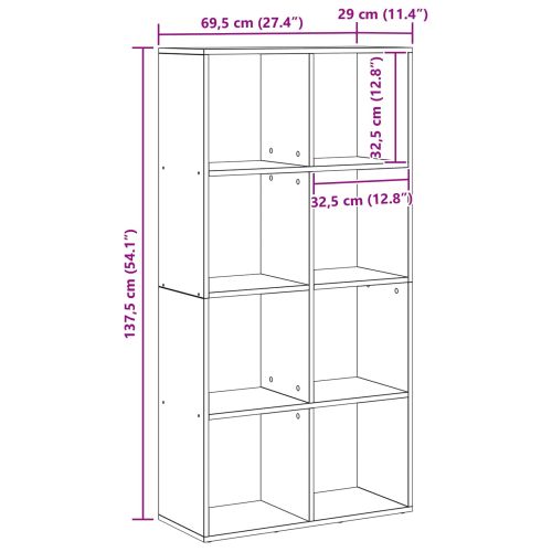 Шкаф за книги Черния дъб 69,5 x 29 x 137,5 см Инженерно дърво