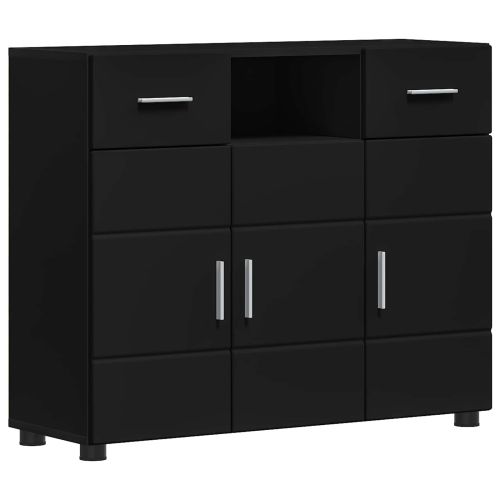Дървен шкаф Черно 88,5 x 30,5 x 73 см Инженерно дърво