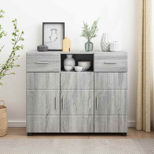Дървен шкаф Сив Сонома 88,5 x 30,5 x 73 см Инженерно дърво