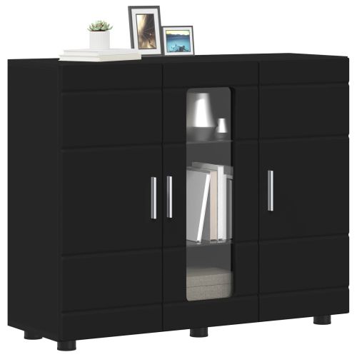 Дървен шкаф Черно 88,5 x 30,5 x 73 см Инженерно дърво
