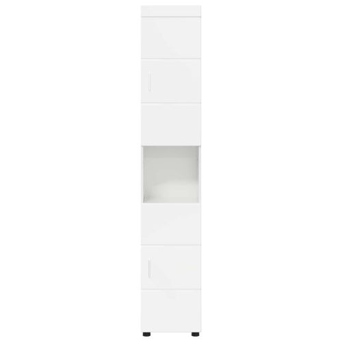 Комплект шкафове за баня TULUM Лъскаво бяло 37 x 31,5 x 203 см