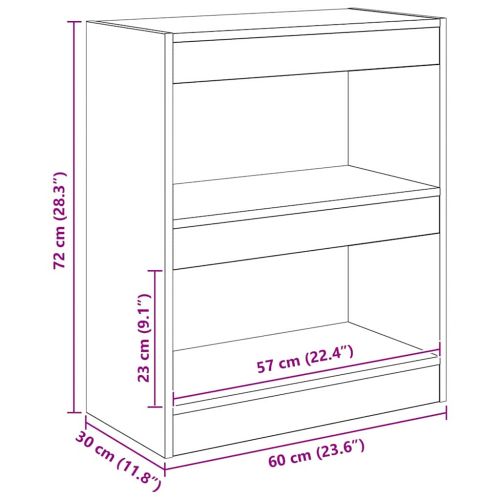 Шкаф за книги Черния дъб 60 x 30 x 72 см Инженерно дърво