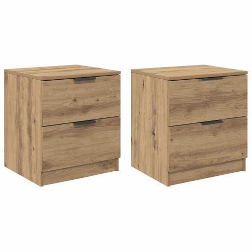 Нощен шкаф с чекмедже 2 pcs Дъб 45 x 39 x 50 см Инженерно дърво
