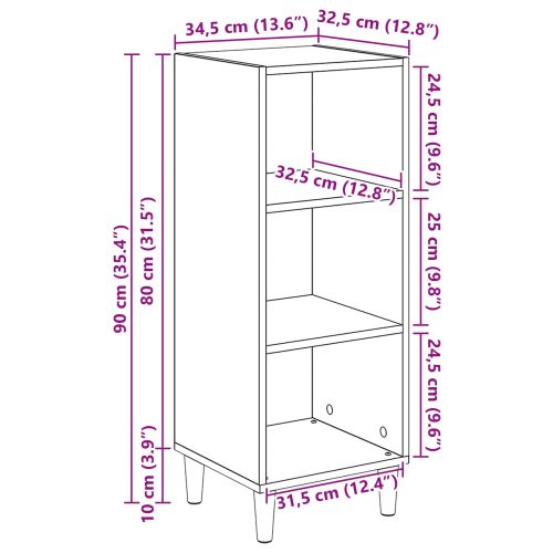 Служебен шкаф Дъб 34,5 x 32,5 x 90 см Инженерно дърво