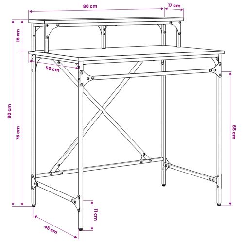 Бюро Старо дърво 80 x 50 x 90 cm Инженерно дърво