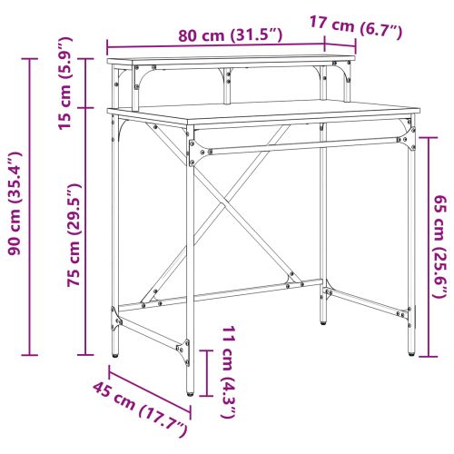 Бюро Черния дъб 80 x 50 x 90 cm Инженерно дърво