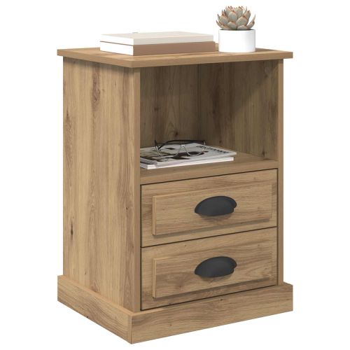 Нощен шкаф с чекмедже 2 pcs Дъб 36 x 43 x 60 см Инженерно дърво