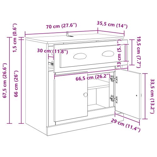 Висок шкаф Старо дърво 70 x 35,5 x 67,5 см Инженерно дърво