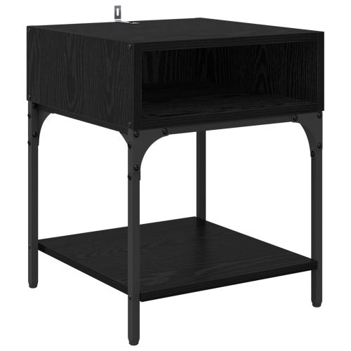 Нощно шкафче 2 pcs Черния дъб 40 x 40 x 50 cm Инженерно дърво