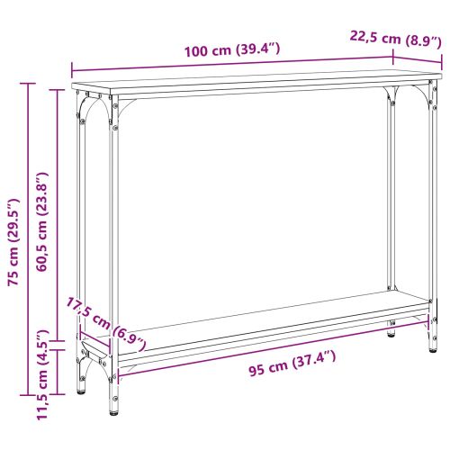 Конзолна маса Старо дърво 100 x 22,5 x 75 см Инженерно дърво