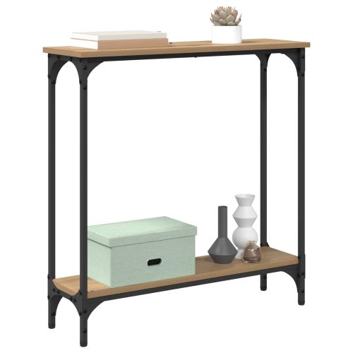 Конзолна маса с рафт Дъб 75 x 22,5 x 75 см Инженерно дърво
