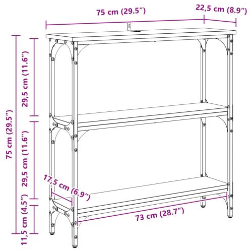 Конзолна маса Старо дърво 75 x 22,5 x 75 см Инженерно дърво