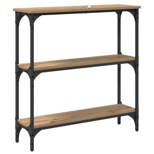 Конзолна маса с рафт Дъб 75 x 22,5 x 75 см Инженерно дърво