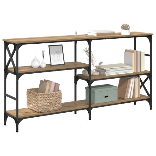 Конзолна маса с рафт Дъб 150 x 29 x 76,5 см Инженерно дърво