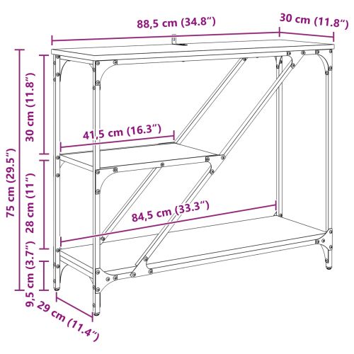 Конзолна маса Старо дърво 88,5 x 30 x 75 см Инженерно дърво