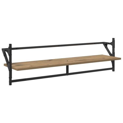 Комплект стенни рафтове с рафт 6 pcs Дъб 100 x 25 x 30 cm