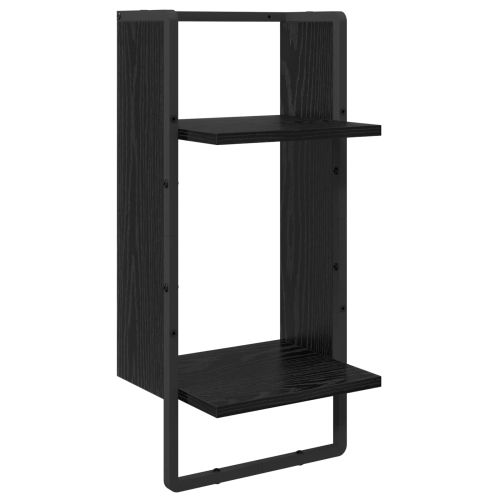Комплект стенни рафтове с рафт 4 pcs Черния дъб 65 x 25 x 30 cm