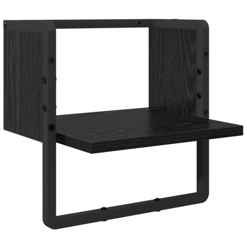 Комплект стенни рафтове с рафт 4 pcs Черния дъб 65 x 25 x 30 cm