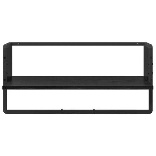 Комплект стенни рафтове с рафт 4 pcs Черния дъб 65 x 25 x 30 cm