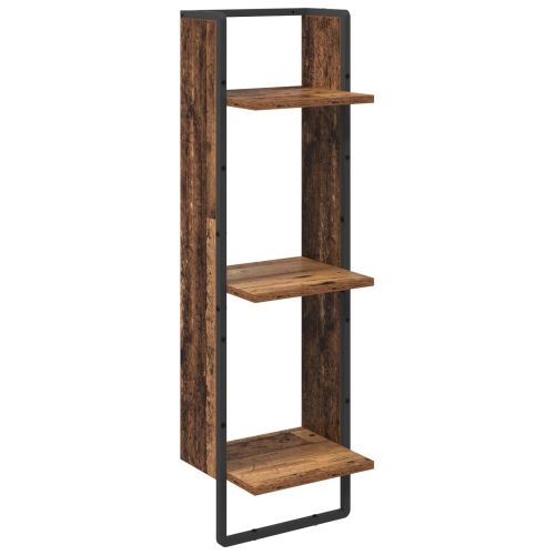 Комплект стенни рафтове 6 pcs Старо дърво 100 x 25 x 30 cm