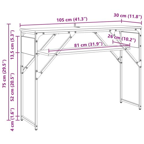 Конзолнамаса Черния дъб 105x30x75см Инженерно дърво