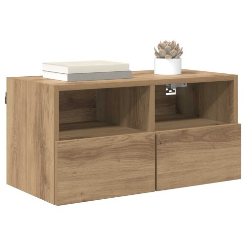 Кабинети за телевизор на стената 2 pcs Дъб 60 x 30 x 30 cm