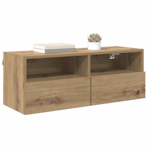 Кабинети за телевизор на стената 2 pcs Дъб 80 x 30 x 30 см